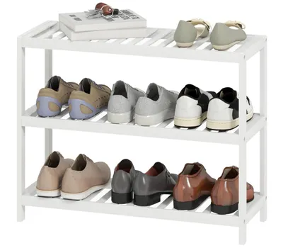 Produktbild von 3-stufiges Schuhregal, Schuhschränke, Schuhschrank, Aufbewahrungsregal,Weiß