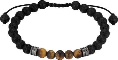 Produktbild von True Rebels Armband Edelstahl Lavastein Tigerauge 50060242