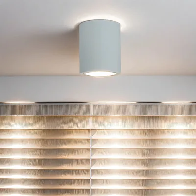 Produktbild von Aufbaustrahler Bauhaus Weiß Metall elegant E27 Moderne Deckenleuchte Wohnzimmer Flur Küche