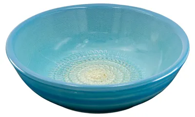 Produktbild von Kaladia Keramik Reibeschüssel Hellblau - ∅ 17 cm - zum Zerkleinern von Zutaten - handgefertigt und spülmaschinenfest