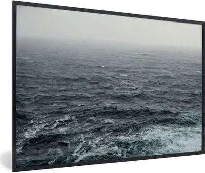 Produktbild von MuchoWow® Gerahmtes Poster Meer - Luft - Wasser 90x60 cm - Poster mit Schwarzem Bilderrahmen Wandposter Rahmen Foto Bilder - Fotorahmen - Foto-Plakat