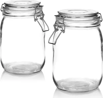 Produktbild von COM-FOUR® 2x Einmachglas mit Bügelverschluss - Vorratsgläser mit Gummiring - Vorratsglas luftdicht - Drahtbügelglas - Füllmenge 1000 ml
