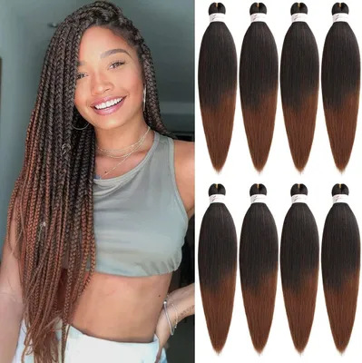 Produktbild von 8 Stück Ombre Pre-Stretched Flecht Haar für Frauen