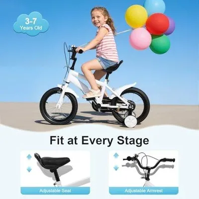 Productafbeelding van Kinderfiets 14 Inch - Met Stabilisatoren en Verstelbaar Zadel
