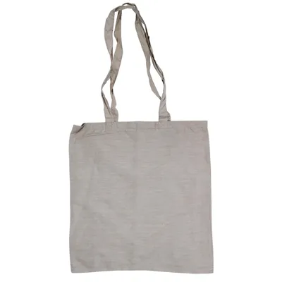 Produktbild von Baumwolltaschen Tragetasche Henkel lang kurz Baumwollbeutel Tasche Stoffbeutel , Farbe: Beige-Grau, Henkel:ca. 34 cm