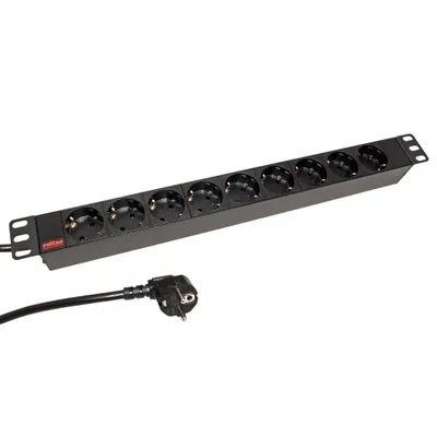 Productafbeelding van ROLINE stekkerdoos, 19 inch, 9 stopcontacten, zwart, 2 meter