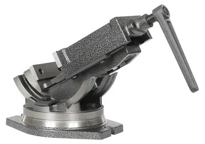 Produktbild von Bohrmaschinen-Schraubstock - Maschinenschraubstock 10,2 cm - Schweres Gusseisen - 19 kN Spannkraft - Für Fräsmaschine & Ständerbohrmaschine - Silber