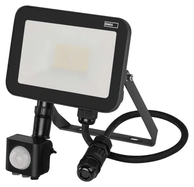 LED reflektor INOVO s pohybovým čidlem, 20 W, šedý, neutrální bílá