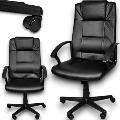 Obrázek produktu pro Kancelářská židle Ergonomická kancelářská židle Design Stolní židle Počítačová židle černá Umělá kůže Ergonomické moderní pohodlné otočné domácí kanceláře