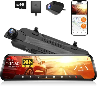 Productafbeelding van Achteruitkijkspiegelcamera 4K - Spiegelcamera - Dashcam - Achteruitrijcamera - Auto Camera
