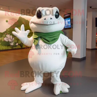 Obrázek produktu pro Postava REDBROKOLY maskota bílé žáby oblečená v tričku a rukavicích