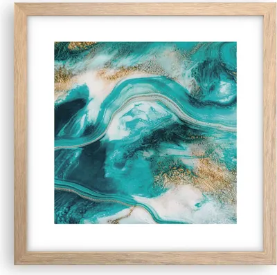 Produktbild von Gerahmtes Poster - Rahmen in heller Eiche - Wasser Meer Ozean - 30x30 cm - Wand Bild - Wanddeko - Wandbilder - Kunstposter - Wandposter - Bilderrahmen - Bilder - Kunstdruck - P2NAC30x30-5108