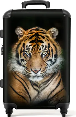 Produktbild von NoBoringSuitcases.com - Großer Koffer - Reisekoffer Tiger mit 4 Rädern - Trolley auf Rädern 72 Liter - Rollkoffer groß - Geräumiger Gepäckkoffer 20kg - Erwachsenenkoffer mittelgroß - Reisegepäck & Reisezubehör mittelgroß - Reisekoffer leichtKoffer Mittelgroß 67x43x25 cm, 72L,