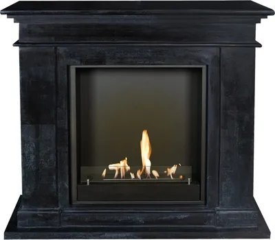 Image de Xaralyn cheminée à éthanol - Kos BIU-SBU - noir pierre naturelle - 3 kW chauffage - cheminée encastrable incluse - cheminée décorative