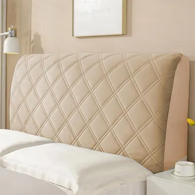 Produktbild von Bettkopfteil Hussen Staubdichte Stretch Abdeckung Khaki A 180cm