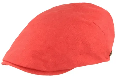 Leichte Sommer-Flatcap aus reinem Leinen von Hut-Breiter in rot