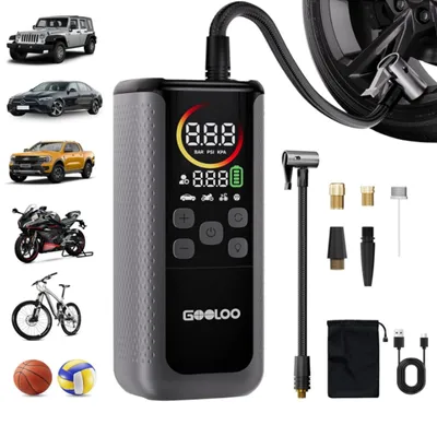 Productafbeelding van Bandenpomp compressor - Met auto-uitschakeling - 160 PSI - Accu 10.000 mAh - Met display