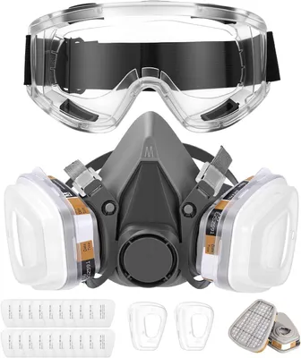 Image de Masque de protection avec filtre, masque anti-poussière, pour les gaz et les vapeurs, 1 pièce, masque de protection