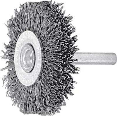 Image de Brosse ronde à tige Lessmann, fil d'acier, laitonné 0,25 mm, ⌀ de la brosse x largeur de garniture : 50 x 10 mm