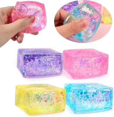 Produktbild von Stressreduktion für Erwachsene - 2 Stück therapeutische Stressbälle - Fidget Cube und Eiswürfel-Stressball für Bürotische