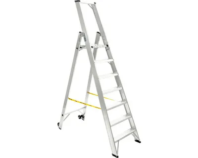 Obrázok produktu pre Jednostranné Alu schodíky Forte 1x7 do 150 kg s kolieskami