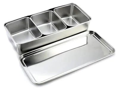 Produktbild von Zutatenbehälter aus Edelstahl mit Deckel zur Gewürzorganisation in der Küche