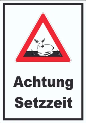 Produktbild von Achtung Setzzeit Aufkleber A7 (74x105mm)