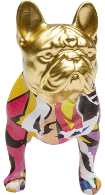Dekofigur Graffiti Hund, handbemalt, 15x8x16 cm, mehrfarbig