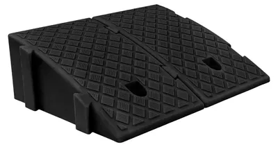 Image de Rampes d'accès - Rampes pour trottoirs - Plastique PE - Capacité de charge : 1,5 tonne - Dimensions : 40 x 25 x 16 cm - Noir - Adaptées aux voitures, aux motos, aux fauteuils roulants et aux scooters