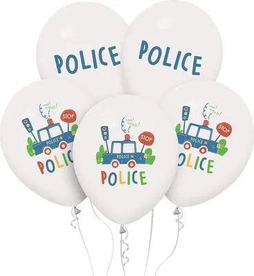 Zdjęcie produktu dla Balony lateksowe policja 5 szt 30 cm