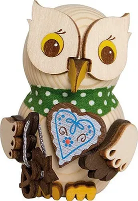 Immagine prodotto di Figurina mini gufo cuore di pan di zenzero 5x7x5cm NUOVO