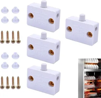 Produktbild von 4 Stück Schrank Schalter Truhenschalter 1A 250V Kontaktschalter für Möbeltür, Schranklichtschalter für Möbeltür Küchenschrank Kleiderschrank(Weiß)