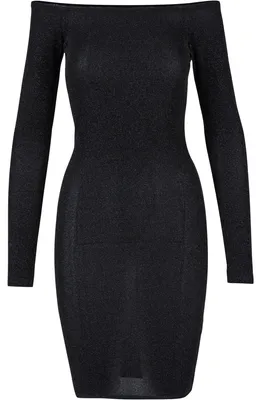 Produktbild von Urban Classics - Kleid Schulterfrei für Damen Langärmlig TN223 (M) (Schwarz)