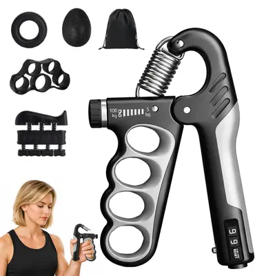 Produktbild von Handmuskeltrainer Handtrainer Trainingsset(5er-Pack), Fingertrainer Griffkraft Trainer, Verbesserte Kraft und Grip Handgelenk Arm Unterstützung
