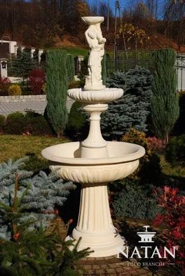 Image de Fontaine Jardin Étang Fontaine 199cm Fontaine en pierre Fontaine de jardin Nouveau