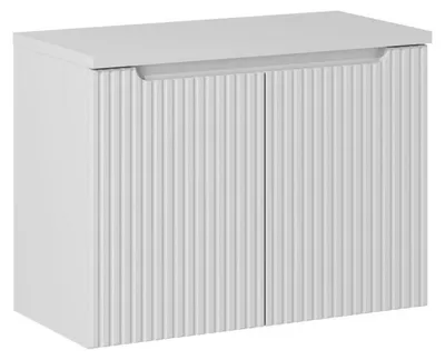 Image de Ensemble Meuble Vasque 2 portes et Plateau L 80 x P 40 x H 59,5 cm - Astral Blanc