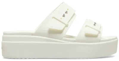 Obrázok produktu pre Dámske sandále Crocs Brooklyn Buckle s nízkym opätkom, farba: svetlošedá (Chalk), veľkosť: 34/35 EU