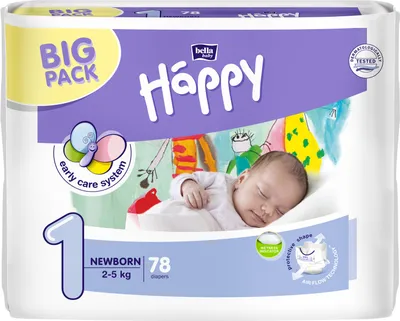 Produktbild von Bella Baby Happy Windeln Newborn|Urinindikatior 2-5kg Gr.1 BIG PACK