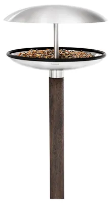 2-in-1 Vogelstation und Vogelbad, Edelstahl, 119,4 cm hoch