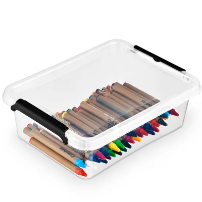 Produktbild von Aufbewahrungsbox Mit Deckel Clips Organizer Badezimmer Küche Büro Schubladenbox Frischhaltedosen Sortierbox Medikamenten Aufbewahrung Sortimentskasten Plastikbox Klein Transparent 1,15 L