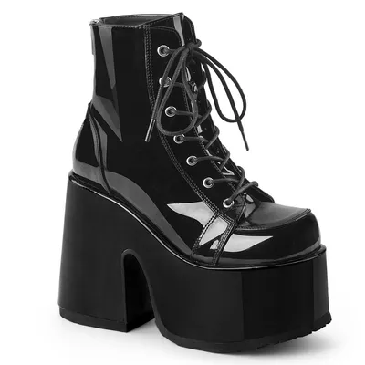 Produktbild von Demonia | Plateau Stiefel - CAMEL-203 - Schwarz - EU 38 - Hohe Absätze - Chunky Heel - Alternativmode