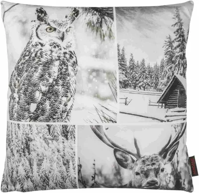Immagine prodotto di Fodera per cuscino Magma Wilderness Animali 100% cotone con cerniera, fodera decorativa, cuscino da divano, cuscino ornamentale 50x50 cm, patchwork