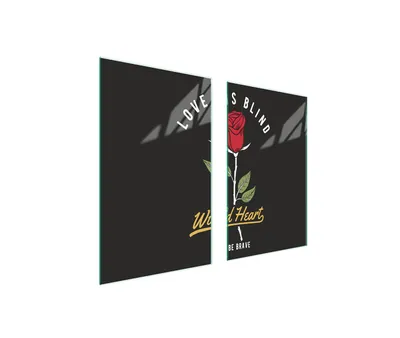 Image de Plaques de recouvrement pour cuisinière 2 pièces 75x52 Couverture pour champ vitrocéramique Verre Planche à découper Rose Noir