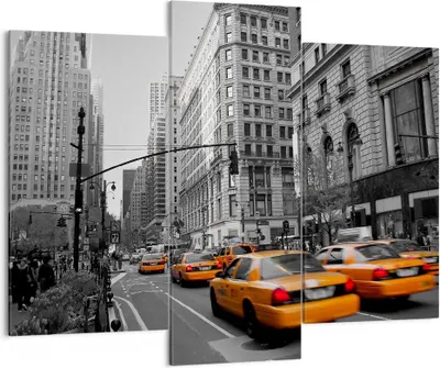 Produktbild von Bild auf Leinwand - Leinwandbild - Amerika New York City Straße - 130x100cm - Wand Bild - Wanddeko - Leinwanddruck - Bilder - Kunstdruck - Wanddekoration - Leinwand bilder - Wandkunst - CB130x100-0445
