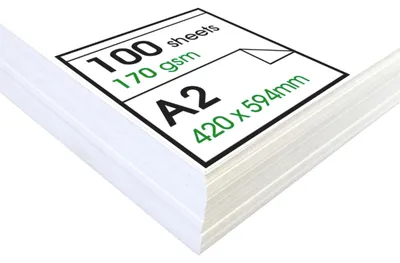A2 Recycling-Cartridge-Papier 170 g/m², 100 Blatt, weiß