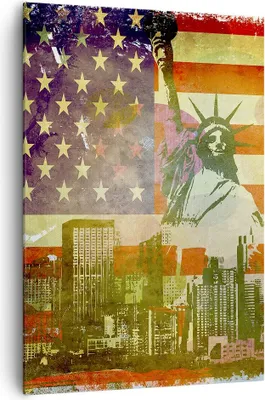 Produktbild von Bild auf Leinwand - Leinwandbild - Einteilig - Symbol USA Freiheit - 70x100cm - Wand Bild - Wanddeko - Wandbilder - Leinwanddruck - Wanddekoration - Leinwand bilder - Wandbild - PA70x100-2543