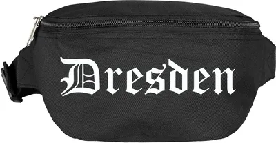 Produktbild von Dresden Bauchtasche - Altdeutsch bedruckt - Gürteltasche Hipbag Schwarz