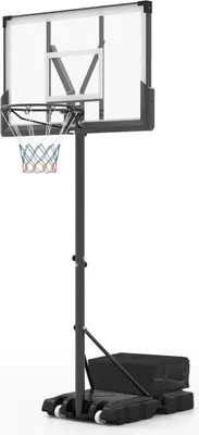 Imagen del producto de Canasta de baloncesto para exteriores con soporte y bolsa de lastre, y soporte para baloncesto con 2 aros
