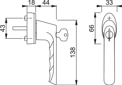 Produktbild von HOPPE Fenstergriff 0739S/US954 100NM,abschl.,spi.,7/32-42,F9