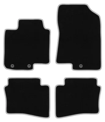 Produktbild von Fußmatten Automatten Velours Schwarz/Silber für Hyundai i20 III 2020- Set 4-tlg